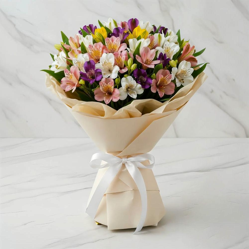 Букет цветов из: Альстромерии в Нижнем Баскунчаке