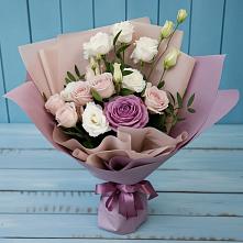 Букет цветов из:  Розы и Лизиантусы #REPLACE_PRED# Нижнем Баскунчаке