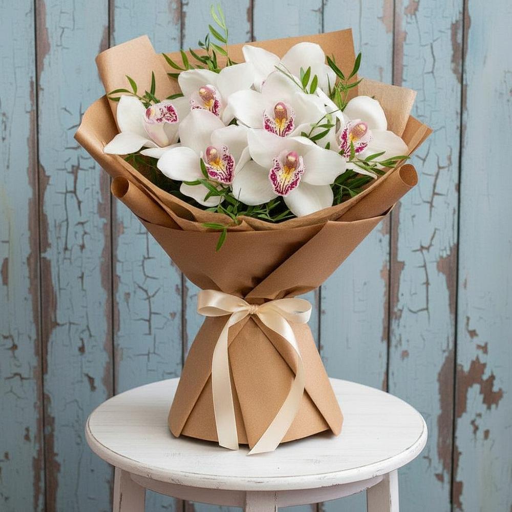Букет цветов из: Орхидеи и Розы в Нижнем Баскунчаке