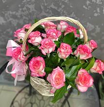 Цветочная композиция из Розы в корзине #REPLACE_PRED# Нижнем Баскунчаке