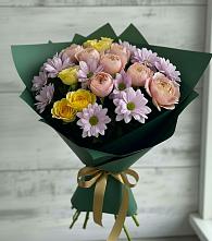 Букет цветов из:  Хризантемы и Розы в Нижнем Баскунчаке