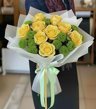 Букет цветов из:  Хризантемы и Розы #REPLACE_PRED# Нижнем Баскунчаке