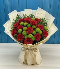 Букет цветов из:  Розы и Хризантемы в Нижнем Баскунчаке