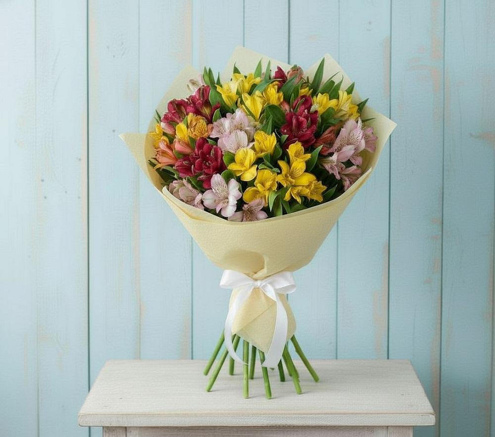 Букет цветов из: Альстромерии в Нижнем Баскунчаке