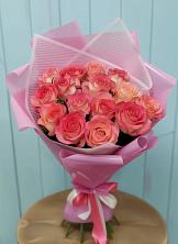 Букет 15 Розовых роз Равель в Нижнем Баскунчаке